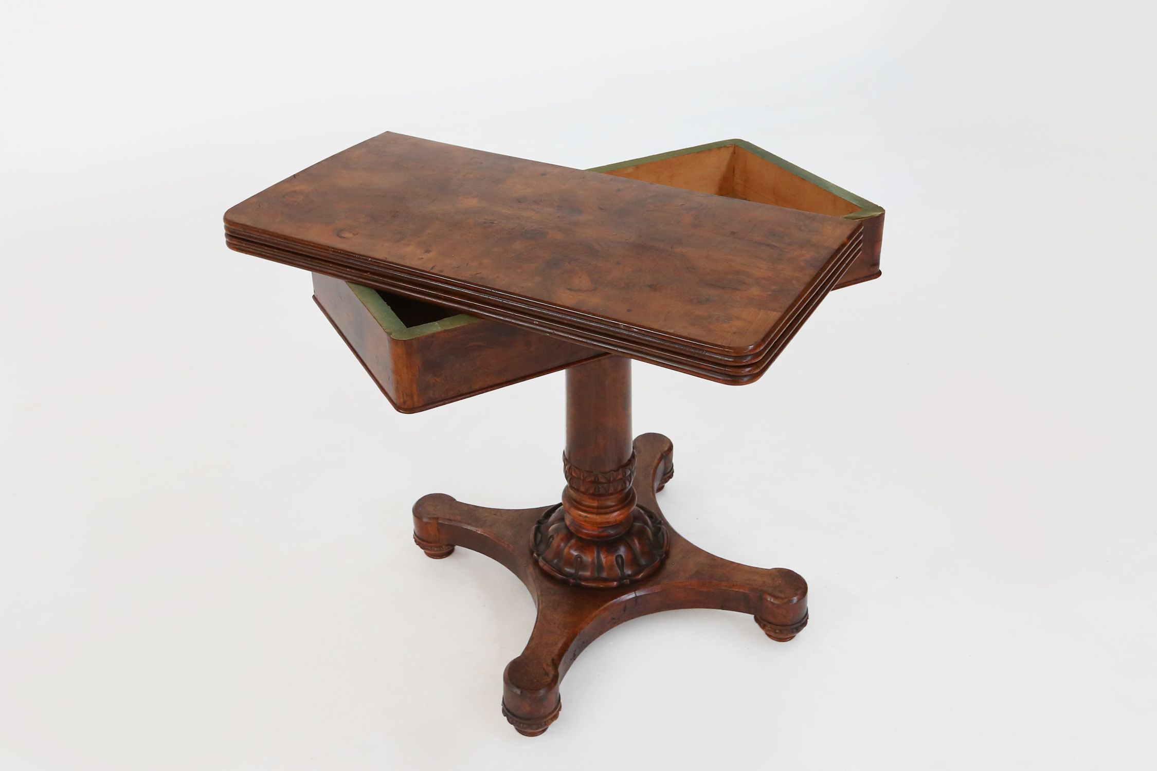 Victorian burl wood Folding Card Console Table, UK 19th Centurythumbnail